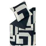 Musterring Renforcé Schwarz 140 x 200 cm + 70 x 90 cm