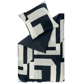 Musterring Renforcé Schwarz 140 x 200 cm + 70 x 90 cm