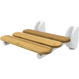 RIDDER Duschklappsitz Pro weiß Sitzfläche 36 x 25,4 cm Bambus Farbe: weiß/natur