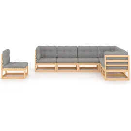 vidaXL Garten-Lounge-Set 7-tlg. grau