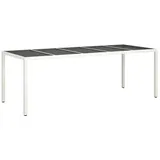 vidaXL Gartentisch Weiß 250x100x75 cm Poly Rattan und Hartglas