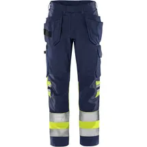 Fristads High Vis Green Handwerkerhose Kl. 1 2640 GPLU warnschutz-gelb/marine