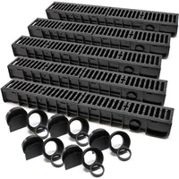 Wiltec – Entwässerungsrinne 5x 1 m mit Abdeckrost aus