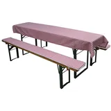 Siena Garden Sitzkissen 220 x 25 x 2 cm rot-weiß kariert 3-tlg.