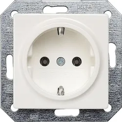 Steckdose mit Krallen titanweiß/ Schutzart IP20