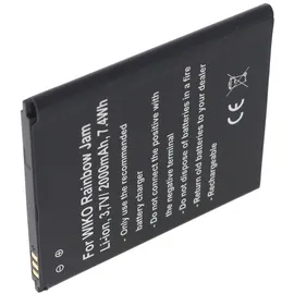 AccuCell Akku passend für Wiko Rainbow Jam, Wiko Rainbow Jam 4G, Akku 5222, 60,2 x 70,0 x 4,7mm