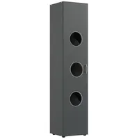 Möbel Boss Wäscheschrank MRK - grau - Maße cm B: 40 H: 185 T: 68.0