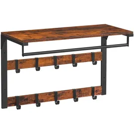 VASAGLE Wandgarderobe Vintage 65 x 42 x 30 cm Braun