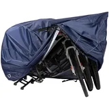 Navaris Fahrradabdeckung XXL Navy - Wetterfeste Fahrradgarage - 210D Polyester mit PU-Beschichtung - Fahrradschutzhülle - Fahrradgarage wetterfest für 3 Fahrräder