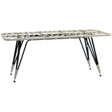 aea JVmoebel Gartentisch Hochwertig Luxus Rattan Grau Moderner Kaffeetisch Beistell Design