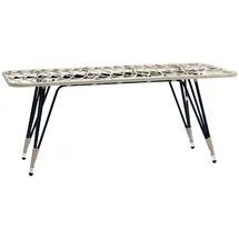 aea JVmoebel Gartentisch Hochwertig Luxus Rattan Grau Moderner Kaffeetisch Beistell Design
