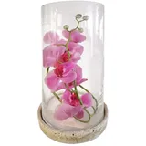 Hti-Living Windlicht mit Untersetzer Glas Weiß