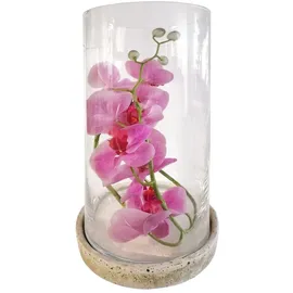 Hti-Living Windlicht mit Untersetzer Glas Weiß