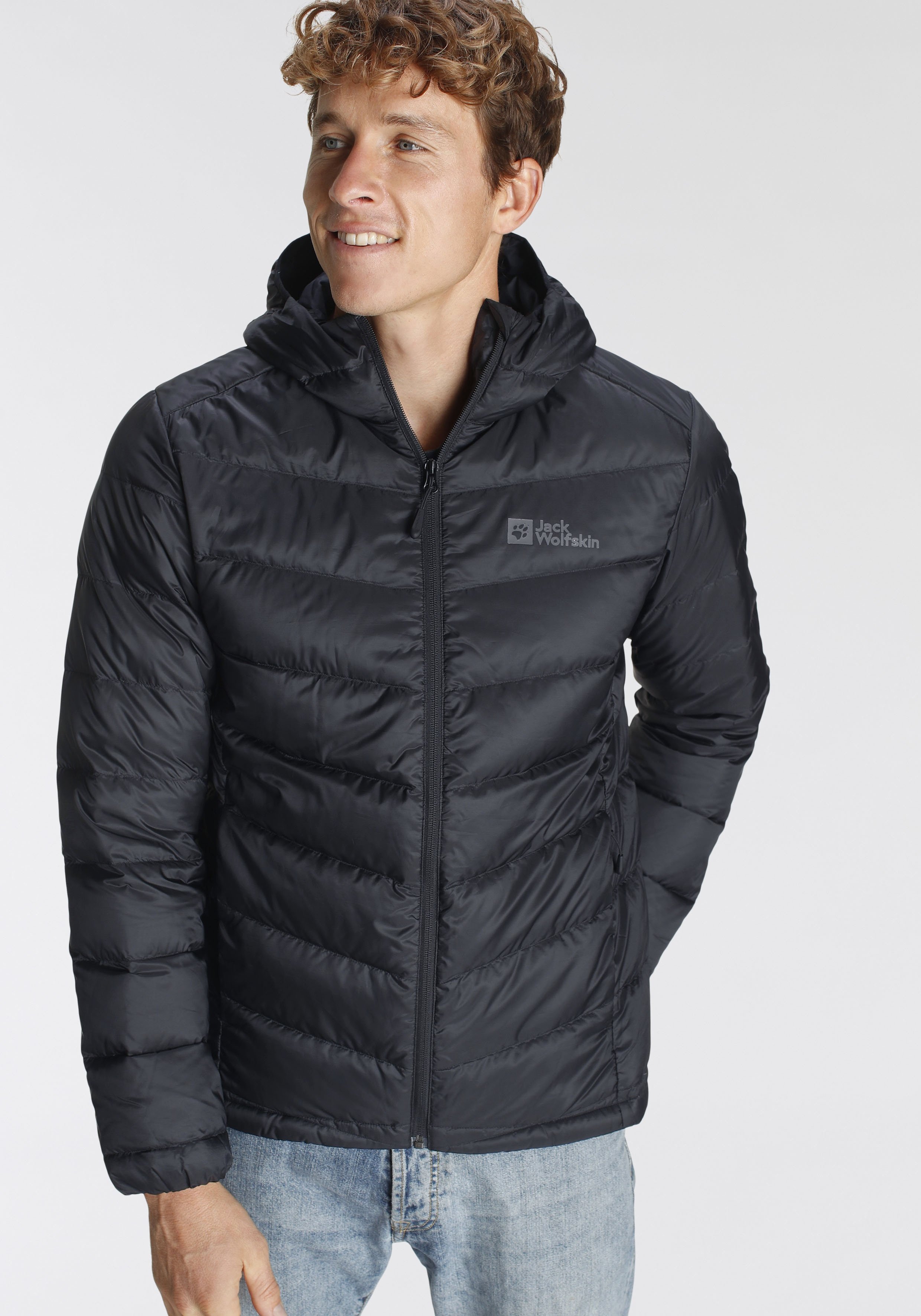 Jack Wolfskin Daunenjacke »HOLLENBERG«, mit Kapuze Jack Wolfskin phantom M