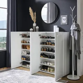 home24 Mister Bianco 160 x 115 x 34 cm weiß / hochglänzend