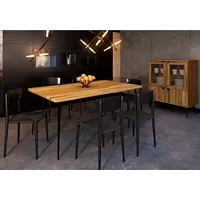 Lomadox Esszimmer Set 2-teilig Esstisch 180x80 cm in Eiche