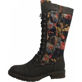 Rieker Damen Stiefel mit Blumenmuster Warmfutter wasserabweisend RiekerTEX 94731, Größe:39 EU,
