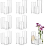 luxuskollektion Glasseam Deko Vasen Set 24 Stück 10/15/20cm Hoch Glasvase