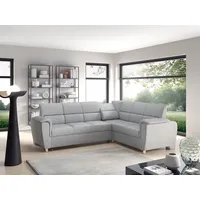 Fun Möbel Ecksofa Schlafsofa Sofa SALVADOR Stoff Texas, Bettkasten, mit Relaxfunktion grau