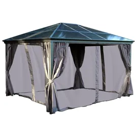 Jet-Line Gartenpavillon 3 x 4,2 m Anthrazit-Braun