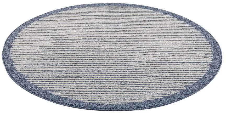 Carpet City Teppich »Art 2231«, rund, 7 mm Höhe, Kurzflor, Streifen-Muster, ideal für Flur & Diele Carpet City blau Ø 160 cm   1 St.