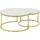 Hela Tische, 2er Set Couchtisch Joel rund", Sofatisch, Echtstein in Marmoroptik weiß gold, H/D: ca. 41x80 cm - Marmoroptik, weiß, gold,