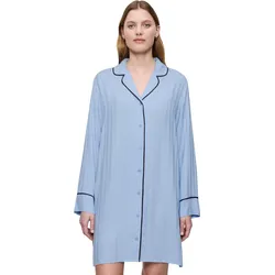 Nachthemd TRIUMPH "Amourette Jacquard NDW", Damen, Gr. 44, N-Gr, blau (ice), Web, Obermaterial: 100% Viskose, elegant, Kleider, elegant und weich