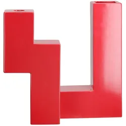 Tischvase GILDE "Kerzenleuchter-Vase Patras", rot, B:26cm H:25,6cm T:12,5cm, Keramik, Vasen
