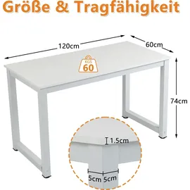 Thanaddo Schreibtisch 120 x 60 cm Weiß