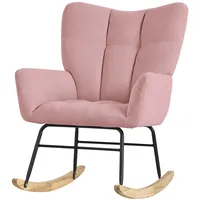 ML-Design Schaukelsessel mit verstellbarer Rückenlehne Polyester 70 x 90 x 80 cm Rosa