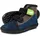 Leguano Barfußschuh LEGUANO "LEGUANITO SCIPPO", Kinder, Gr. 25, blau (blau, grau, braun), Textil, Schuhe Barfußschuh, Klettschuh, Bequemschuh, Flat mit verstellbaren Klettverschlüssen