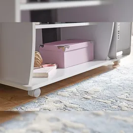 KADIMA DESIGN Computertisch GRASSE rollbar 90 x 71 x 50 cm mit Tastaturauszug, Laptop Tisch auf feststellbaren Rollen, PC-Tisch mit Drucker-Ablage