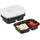 Relaxdays Meal Prep Boxen, 10er Set, 2 Fächer, mikrowellengeeignet, 800 ml, Kunststoff Essensbox mit Deckel, schwarz,