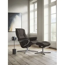 Stressless Stressless® Relaxsessel »Mayfair« Set, Relaxsessel mit Hocker, mit Hocker, mit Cross Base, Größe S, M & L, Holzakzent Wenge braun