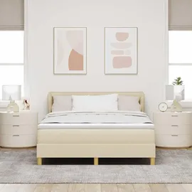 vidaXL Boxspringbett 140 x 200 cm Creme