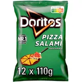 Doritos Pizza Salami - Tortilla Nachos mit Pizza Salami Geschmack - Herzhafter Snack zum Knabbern aus Mais (12 x 110g)