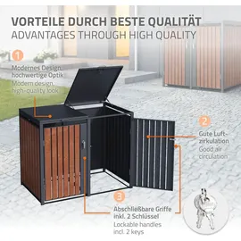 ML-Design Mülltonnenbox 4er 264 x 80 x 116,3 cm anthrazit