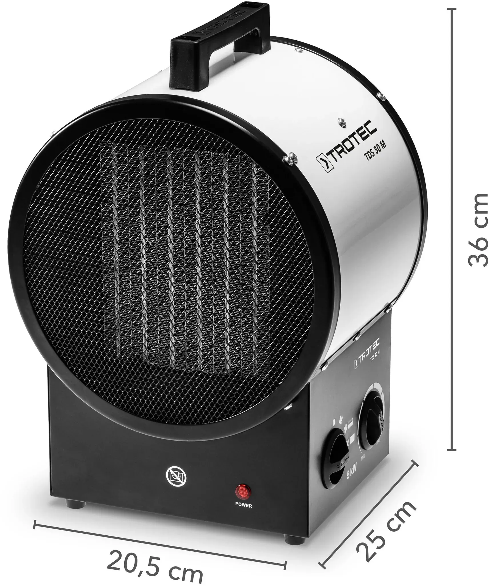 Trotec Chauffage soufflant céramique triphasé, 5 kW, 380-400 V – TDS 30 M