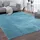 KADIMA DESIGN Teppich Kurzflor waschbar Unifarben Wohnzimmer schmutzabweisend Türkis Rechteckig 160x220 100% Polyester Florhöhe: 10 mm pflegeleicht