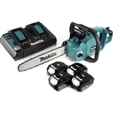 Makita DUC 353 PG4 Akku Kettensäge 36V ( 2x18V ) Brushless 35 cm + 4x 6,0 Ah Akku + Doppelladegerät
