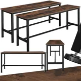 Tectake Sitzbank Industrial Style Braun 108 x 32,5 x 50 cm