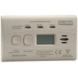 Gloria Kohlenmonoxid-Melder K10D Weiß mit Display