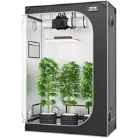 VEVOR Growbox 122 x 61 x 183 cm Gewächshaus aus 22 mm Stahl-Rahmen und 2000D Oxford-Gewebe Growtent 60 kg Tragfähigkeit Growschrank Geeignet für 150 W Wachstumslicht Indoor Zuchtzelt