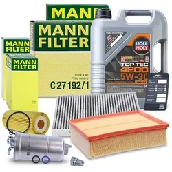 Mann-filter Inspektionspaket B + 5l 5W-30 Motoröl für Audi