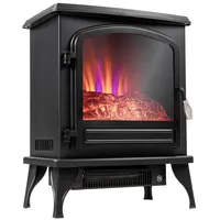 Heidenfeld Elektrokamin Kamin Heizung Standkamin EK100 2000 Watt inkl. 3 Jahre Garantie, 3D Kaminfeuer- Dreiseitige Glasfront - Kaminofen - Elektroheizung schwarz 41.0 cm x 52.0 cm x 25.5 cm