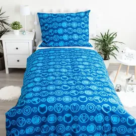AC-Deco Avengers Glow in the dark Schwarz/Rot/Blau/Grün 140 x 200 cm + 70 x 90 cm