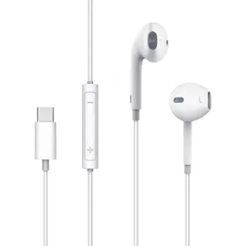 COFI Mcdodo HP-6070 In Ear Kopfhörer Stereo Headset USB-C TYP-C mit Mikrofon kompatibel mit Xiaomi Huawei ZTE Oppo Weiß