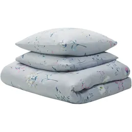 Beliani Evergreen Floral Hellblau 135 x 200 cm + 80 x 80 cm