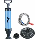 AGT Pömpel Rohrreinigungs-Set 2in1-Saugglocke und Abflussreiniger + 5-m-Spirale