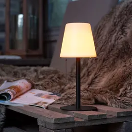 just light. Tischlampe Außen Steckleuchte weiß LED Tischleuchte dimmbar Akku Gartenlampe modern Wegeleuchte, schwarz, Led 2w 100lm 3000k warmweiß, Dxh 16,5x76 cm